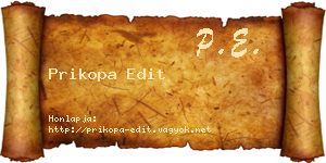 Prikopa Edit névjegykártya
